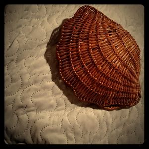 Wicker seashell basket